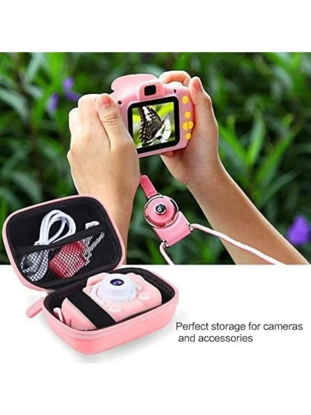 Pink Digital Camera Case – Compact Protective zip Travel Pouch, universal